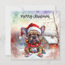 Search for frenchie christmas cards Watercolor