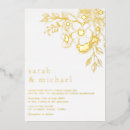 Search for gilded floral invitations Minimalist