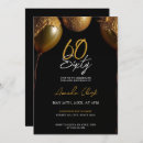 Search for balloons 60th birthday invitations Glitter