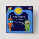 Search for alien spaceship badges Outer space