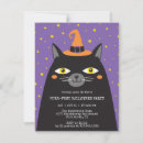 Search for kids halloween invitations Black cat