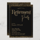 Search for retiree invitations Black and gold