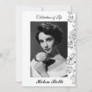 Search for memorial for celebration of life invitations Black and white