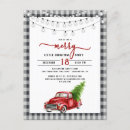 Search for red truck invitations Watercolor