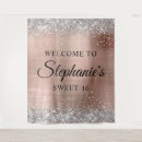 Search for rose gold sweet 16 backdrops Girly