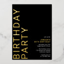 Search for mens black and gold birthday invitations Gender neutral