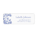 Search for blue floral return address labels Blue and white