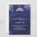 Search for silver glitter sweet 16 invitations Tiara