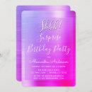 Search for purple surprise party invitations 50th