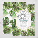 Search for tropical leaves baby shower invitations Luau