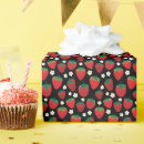 Search for strawberries wrapping paper Red