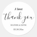 Search for thank you favour wedding stickers Black and white