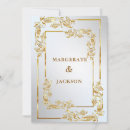Search for golden frame wedding invitations Faux gold foil