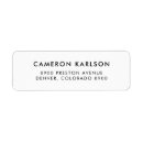 Search for simple black return address labels Typography