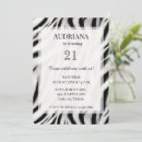 Search for zebra print birthday invitations Black