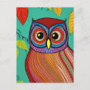 Search for abstract owl postcards Purple