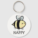 Search for cartoon bee round key rings Honeybee