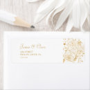 Search for gold flower return address labels Elegant