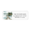 Search for mountain cabin return address labels Watercolor