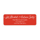 Search for red and white return address labels Hand lettered