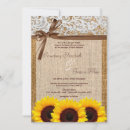 Search for country western lace wedding invitations Sunflower