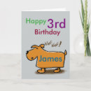 Search for dog 3rd birthday cards Cartoon