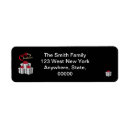 Search for red bow return address labels Merry christmas