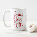 Search for love and peace mugs Red