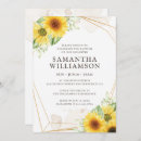 Search for sunflowers christening invitations Girl