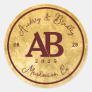 Search for burgundy and gold wedding stickers Simple