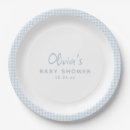 Search for blue gingham plates Baby boy shower
