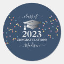 Search for monogram graduation stickers Blue
