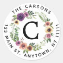 Search for floral round return address labels Modern