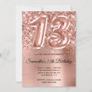 Search for rose gold 13th birthday invitations Sparkle