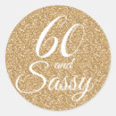 Search for gold sixtieth birthday stickers 60 and fabulous