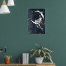 Search for vintage crescent moon posters Night