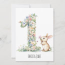 Search for bunny 1st birthday invitations Whimsical