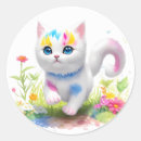 Search for watercolor cat stickers Flower