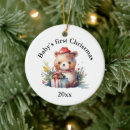 Search for baby 1st christmas tree decorations Watercolor illustration