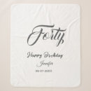 Search for 40th birthday blankets Calligraphy typography elegant