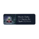 Search for globe return address labels Winter holiday
