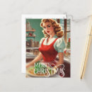 Search for vintage christmas lady postcards Festive