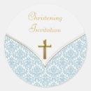 Search for blue damask christening stickers Cross