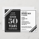 Search for silver black white 50th birthday invitations Simple