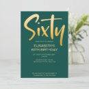 Search for emerald green and gold 60th birthday invitations For her