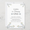 Search for white 1st birthday invitations Flower