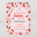 Search for strawberry 1st birthday invitations Berry first birthday