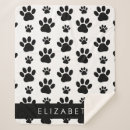 Search for black and white dog blankets Pattern of paws