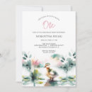 Search for baby girl birthday invitations One lucky duck