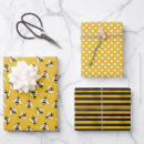 Search for bees wrapping paper Black